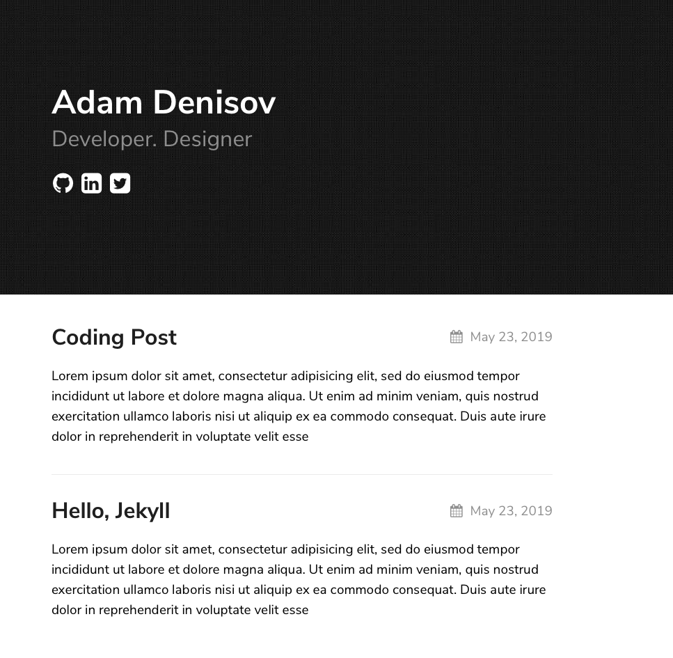 Texture Jekyll Theme Demo