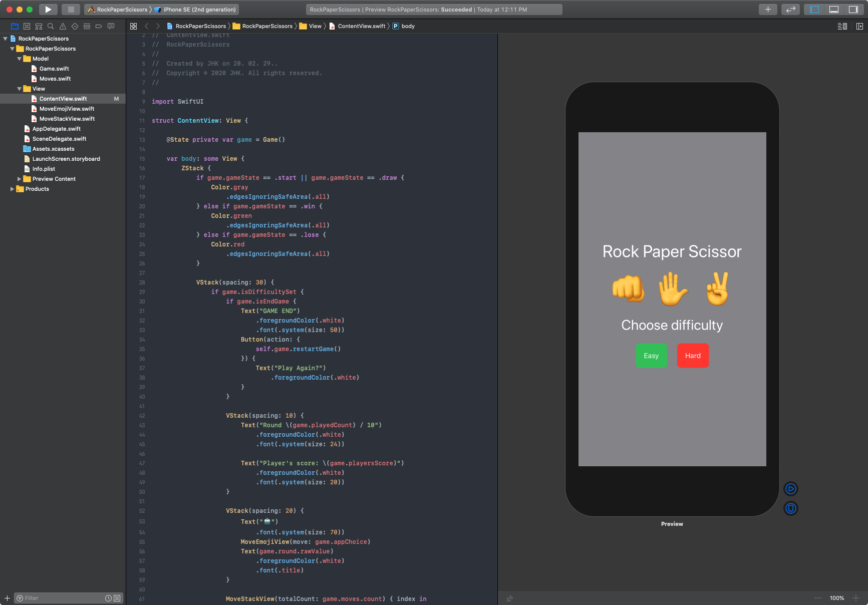 Rock Paper Scissor Game SwiftUI