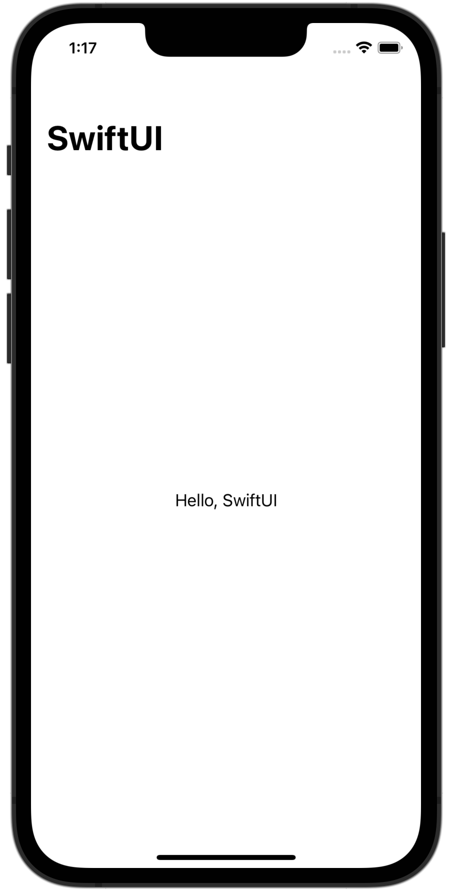 Navigation Title is added, saying SwiftUI